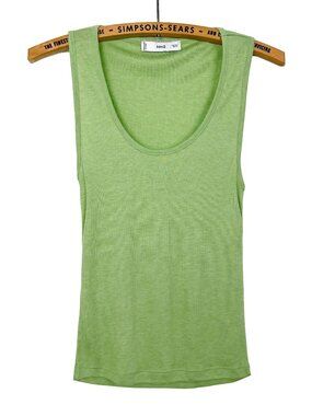 Mango Womens Green Knit Tank Top Size Small